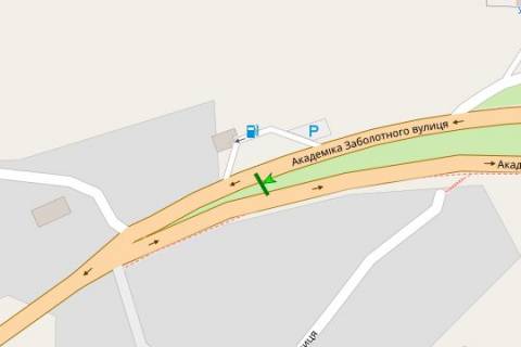 Билборд A в Васильевке, 3x6  Академіка Заболотного вул., на розподіювачі (в напрямку Одеської пл.) схема