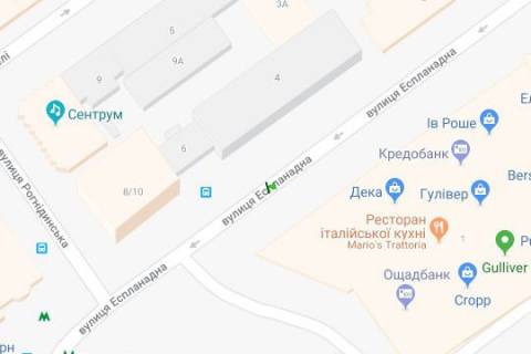Ситилайт A в Киеве, 1.2x1.8  Еспланадна вул., 4  схема