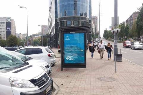 Ситилайт B в Киеве Лесі Українки бульв., 1  (бізнес центр "Парус")_зупинка громадського транспорту (в напр. Лесі Українки пл.) фото 1