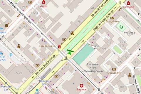 Скроллер A в Киеве, 1.2x1.8  Верхній Вал вул., 36 / Межигірська, бульварна частина - 273130 схема