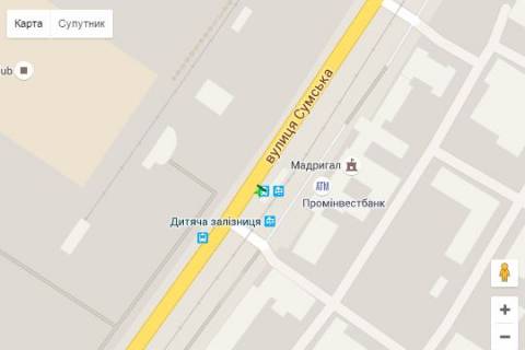 Ситилайт A в Харькове, 1.2x1.8  Сумська вул., 132 (зупинка "Дитяча залізниця") схема