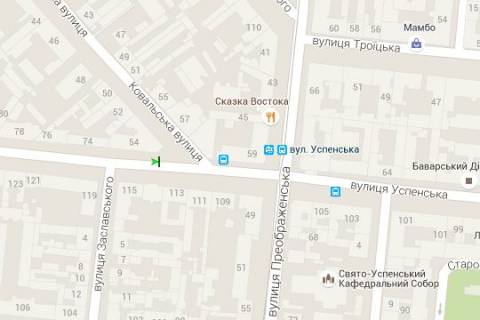 Ситилайт B в Одессе, 1.2x1.8  Успенська вул., 72 - Кузнечна вул. схема