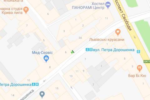 Бэклайт B в Львове, 1.2x1.8  Петра Дорошенко вул., (№2) схема