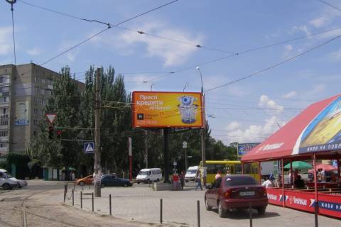 Билборд A в Васильевке, 3x6  Миру просп. - Будівельників вул., (№2) фото 1