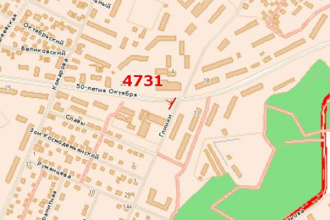 Билборд A в Васильевке, 3x6  Соборна вул., 13 - Глинки вул. схема