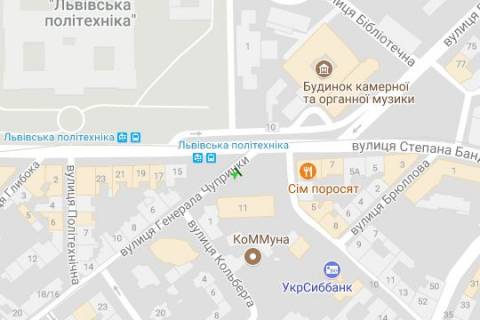 Нестандарт A в Львове, 1.2x1.8  Генерала Чупринки вул. - Степана Бандери вул. схема