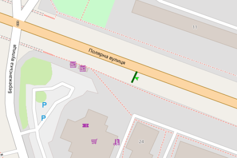 Білборд, Бігборд (Борд)  B у Василівці, 3x6  Полярна вул. - Бережанська вул. (в напрямку Шевченко Тараса пл. ) схема