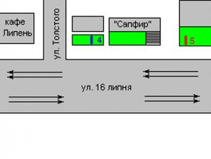 Бэклайт B в Ровно, 1.2x1.8  16-го Липня вул., 38 схема
