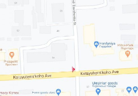 Скроллер A в Виннице, 2.3x3.14  Коцюбинського просп., 42 - Олександра Довженка вул. (Ленінградська вул.) - 654635 схема
