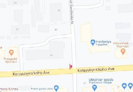 Скроллер A в Виннице, 2.3x3.14  Коцюбинського просп., 42 - Олександра Довженка вул. (Ленінградська вул.) - 615937 схема