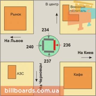 Билборд A в Хмельницком, 3x6  ринок Аеродром (Київ) схема