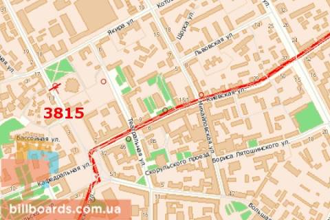 Білборд, Бігборд (Борд)  A у Житомирі Перемоги пл. (Вул. Перемоги, 1/12) схема