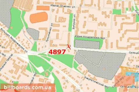 Билборд B в Житомире Вітрука вул., 42/7 схема