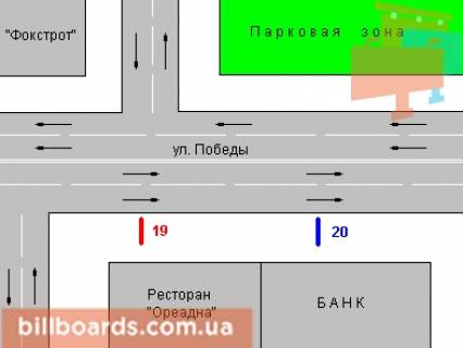 Ситилайт B в Житомире, 1.2x1.8  Перемоги вул., 15 схема