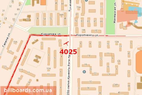 Билборд B в Кривом Роге, 3x6  200-річчя Кривого Рогу просп., 2 схема