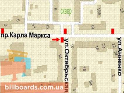 Сiтiлайт A у Кривому Розі, 1,2х1,8  Поштовий просп., 14 схема