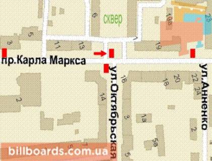 Ситилайт B в Кривом Роге, 1,2х1,8  Поштовий просп., 19 схема