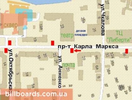 Сiтiлайт B у Кривому Розі, 1,2х1,8  Поштовий просп., 26 схема