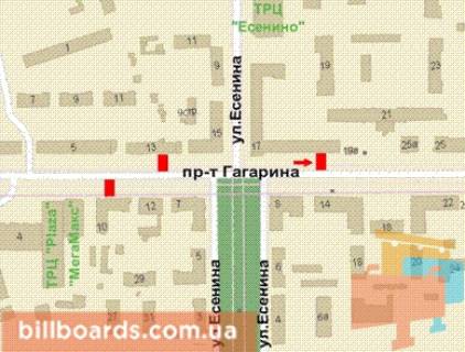 Ситилайт B в Кривом Роге, 1,2х1,8  Гагаріна просп., 17 схема