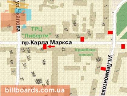 Сiтiлайт B у Кривому Розі, 1.2x1.8  Поштовий просп., 36 схема