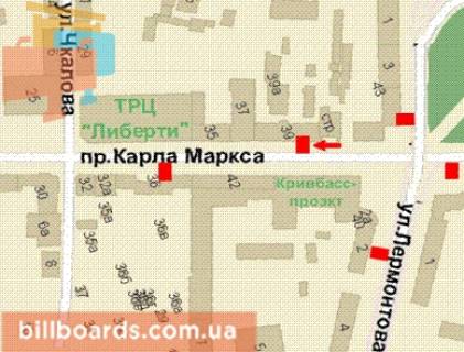 Сiтiлайт A у Кривому Розі, 1.2x1.8  Поштовий просп., 39 схема