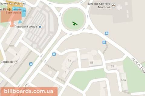 Білборд, Бігборд (Борд)  A у Луцьку, 3х6  Соборності просп. - Відродження просп. - Гордіюк вул. - Єршова вул. (Від Соборності) схема