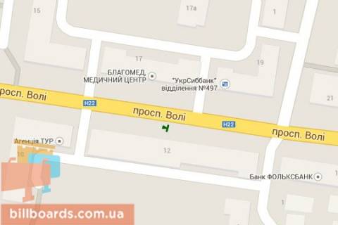 Ситилайт A в Луцке Волі просп., 12 схема