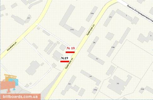 Ситилайт A в Луцке, 1.2x1.8  Кравчука вул., 37 схема