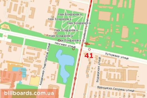 Билборд A в Львове, 3х6  Стрийська вул. - Хуторівка вул. (в центр) схема