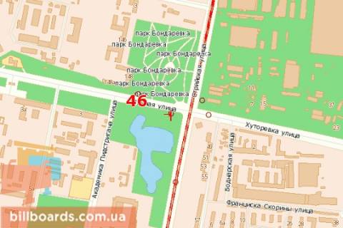 Билборд A в Львове, 3x6  Наукова вул. - Стрийська вул. (до вул. Стрийська) схема