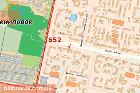 Билборд A в Львове, 3х6  Наукова вул., 59 схема
