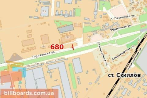 Билборд B в Львове, 3х6  Городоцька вул., 282 схема