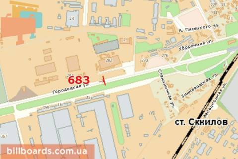 Билборд B в Львове Городоцька вул., 282 схема