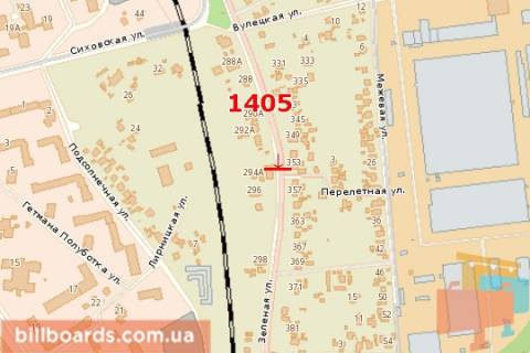 Билборд A в Львове Зелена вул., 294 схема