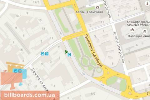 Ситилайт A в Львове, 1.2x1.8  Свободи просп., 5 (№2) схема