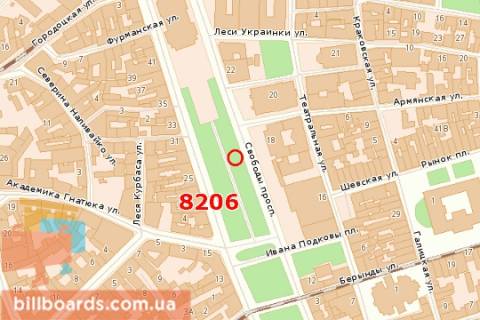 Ситилайт B в Львове, 1.2x3.6  Свободи просп., 18 схема