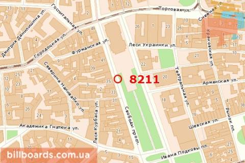 Сiтiлайт A у Львові, 1.2x3.6  Свободи просп., 33 схема