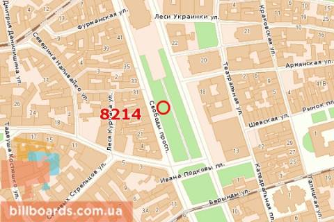 Ситилайт A в Львове, 1.2x3.6  Свободи просп., 25 схема