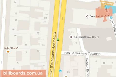 Сiтiлайт A у Львові, 1,2х1,8  Вячеслава Чорновола просп., 17 схема