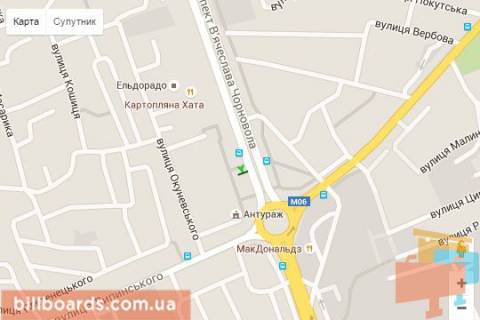 Сiтiлайт A у Львові, 1,2х1,8  В'ячеслава Чорновола просп., 59 схема