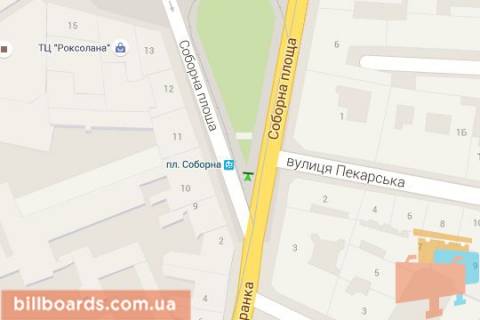 Ситилайт A в Львове, 1.5x3  Соборна пл., 9 - Винниченка вул. схема