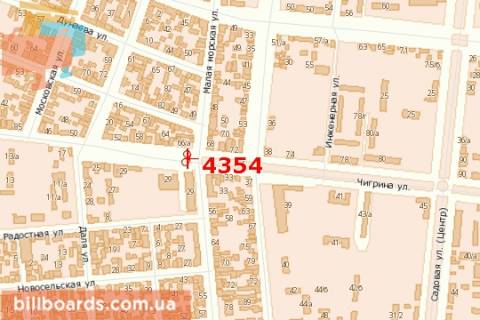 Билборд B в Николаеве, 3х6  Погранична вул. (Чигрина вул.) - Громадянська вул., (права) схема