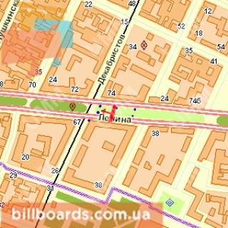 Ситилайт A в Николаеве, 1.2x1.8  Центральний просп. (Леніна просп.) - Декабристів вул., (№5) схема