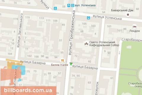 Сiтiлайт A у Одесі, 1.2x1.8  Преображенська вул., 72 - Базарна вул. схема