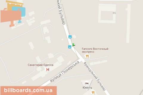 Сiтiлайт B у Одесі, 1,2х1,8  Французький бульв. - Сергія Варламова вул. (Піонерська вул.) схема