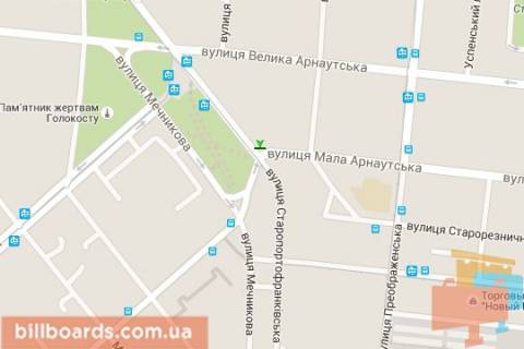 Сiтiлайт B у Одесі, 1,2х1,8  Мала Арнаутська вул. - Старопортофранківська вул. - Богдана Хмельницького вул. (Технічеська сторона) схема