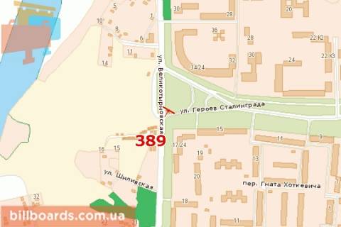 Билборд A в Полтаве Героїв Сталінграду вул. - Великотирнівська вул. схема
