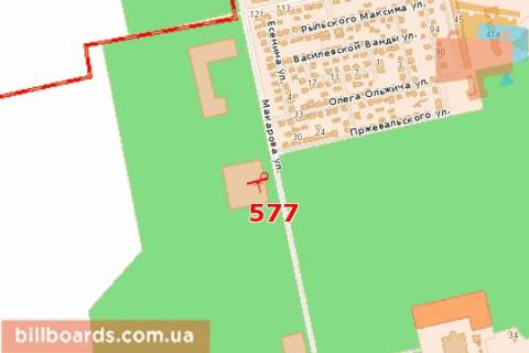 Билборд B в Ровно, 3x6  Макарова вул., 23 (ліва) схема