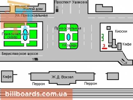 Ситилайт A в Херсоне, 1.2x1.8  Привокзальна пл. схема