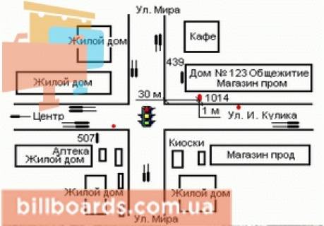 Сiтiлайт B у Херсоні, 1.2x1.8  Іллі Кулика вул., 139 - Миру вул., 32 схема
